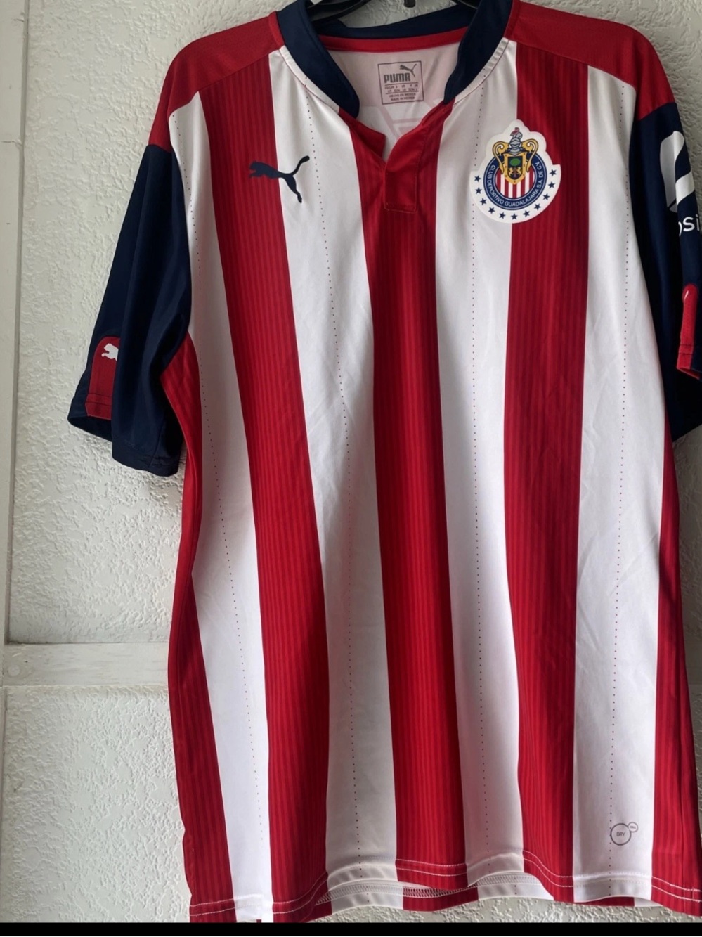 Chivas Guadalajara Home Soccer Jersey - Red & White Size Large Authentic